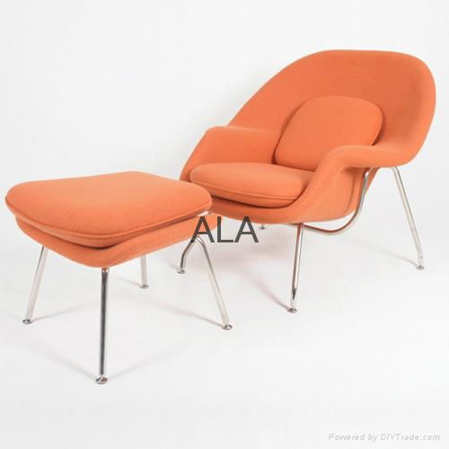 Good Quality fiberglass Wool Fabric Lounge Chair Womb Chair 4