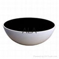 tempered round glass top bowl shape storage function fiberglass coffee table