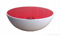 tempered round glass top bowl shape storage function fiberglass coffee table