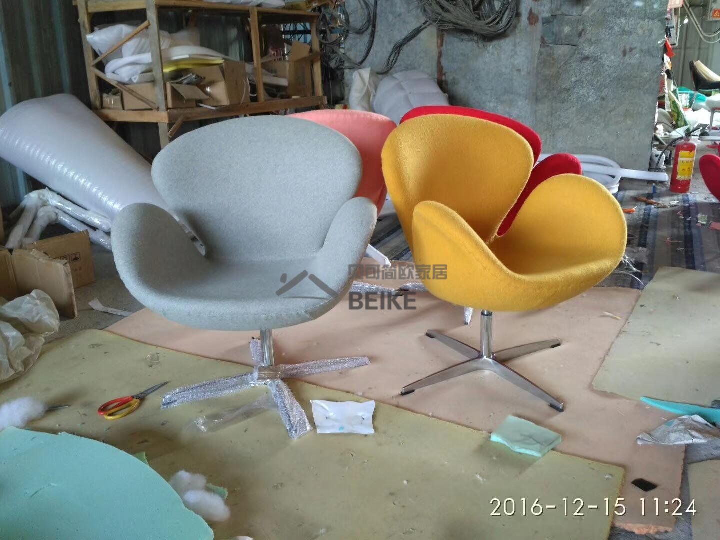 leisure arm swan swivel chair sofa chair for living room furniture 3