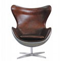 Industrial fiberglass furniture Aluminium egg shaped chairs livingroom chair 1