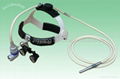 Medical headlight magnifying glass fiber