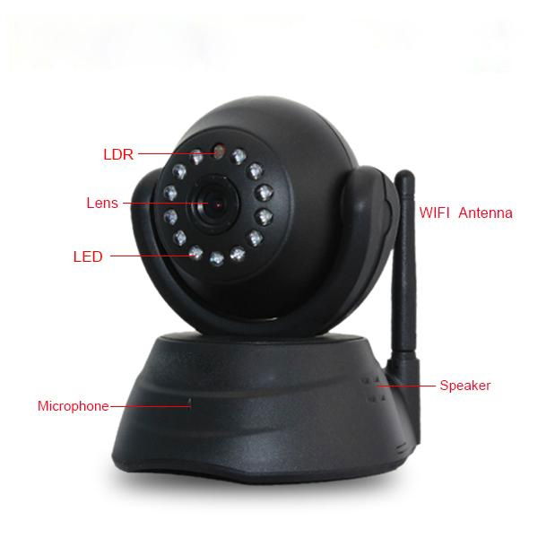 mini p2p ip camera with pan and tilt, support remote view on smartphones 2