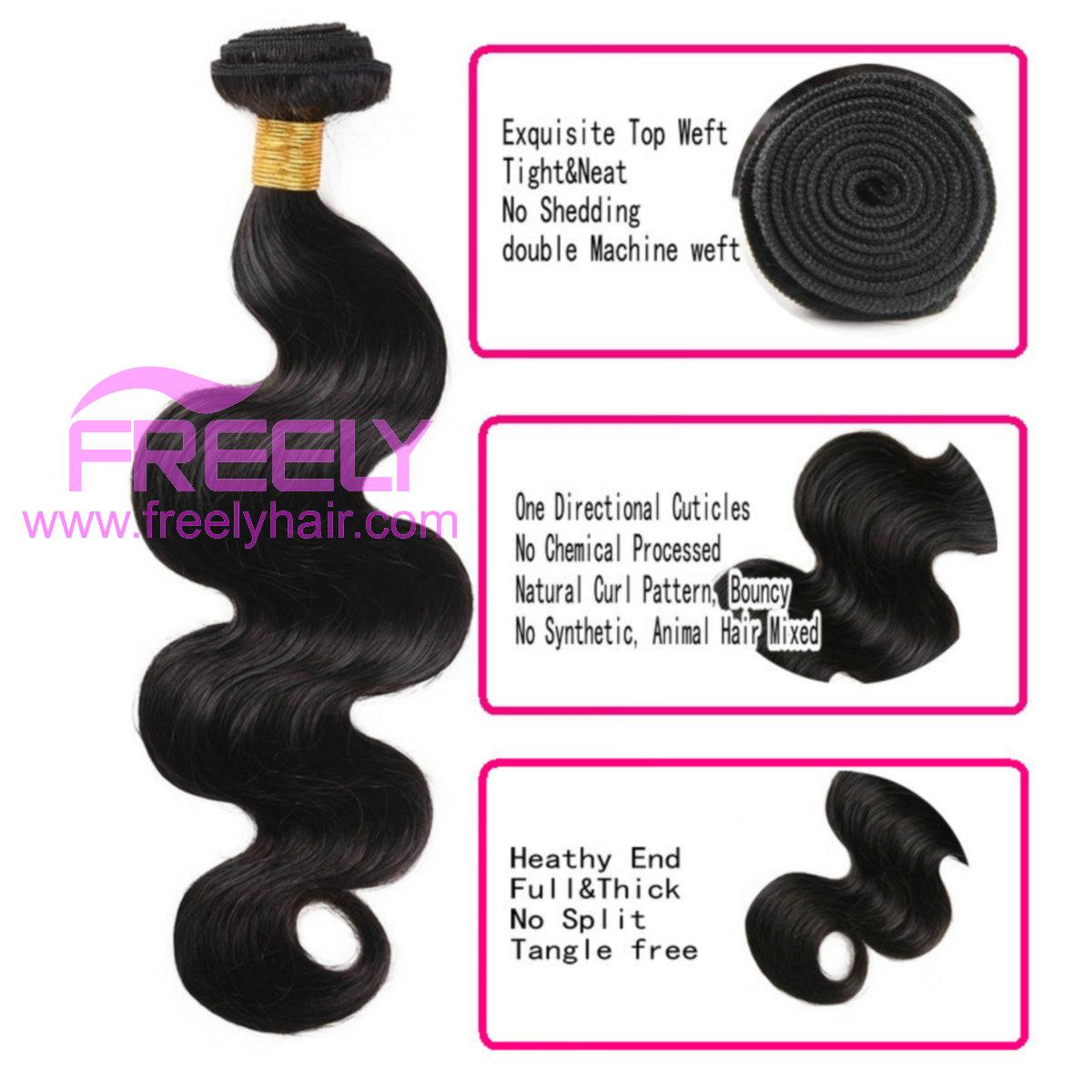 100%virgin human hair extensions body wave