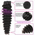 10A Human Hair Deep Wave Remy Curly Hair Natural Black 1