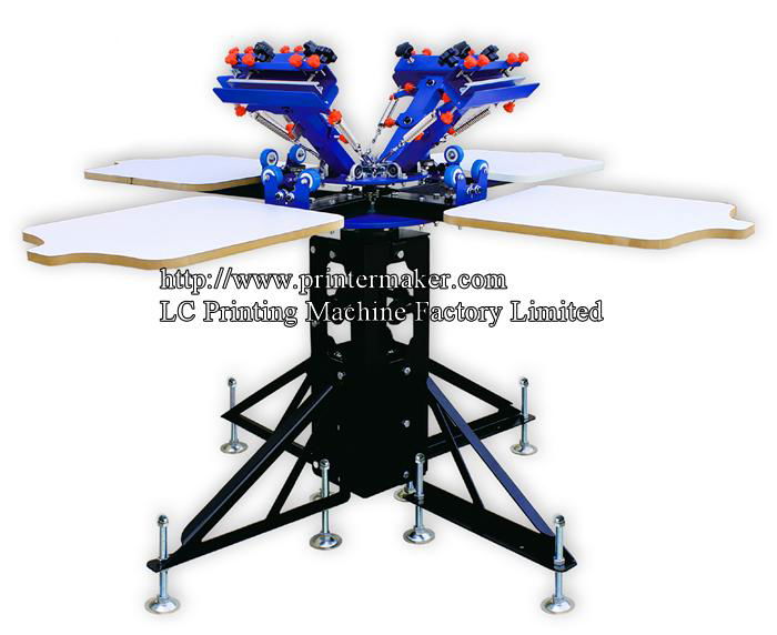 New 4 Color 4 Station Screen Press Printer 4