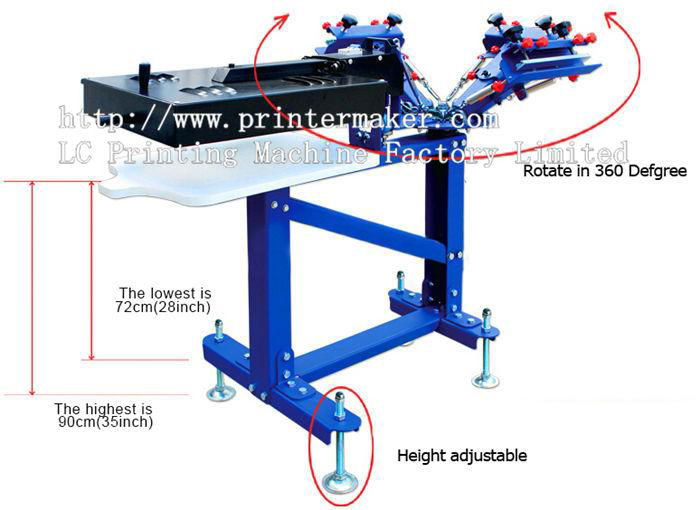 3 Color 1 Station Floor Type Screen Press with Dryer 2