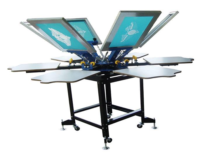 Manual Rotating Screen Printer with 6 Colors 6 Station