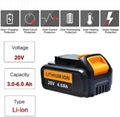 18V Lithium ion Batteries 20V 4Ah 5Ah 6Ah replacement Dewalt battery