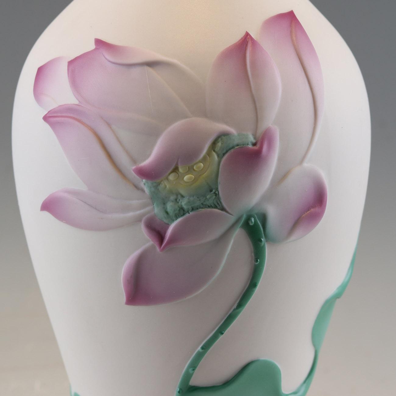 供应陶瓷莲花花瓶中式家居装饰品 2