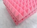 pink colour Pyramid acoustic panel,high effective soundproof foam panel