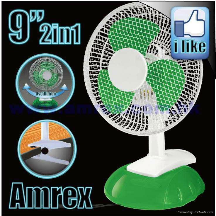 9" 2in1 Desk fan Clip Fan