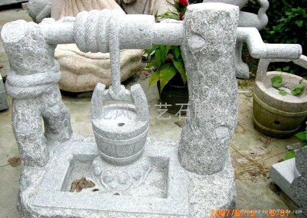 花崗岩石雕轆轤水盆 2