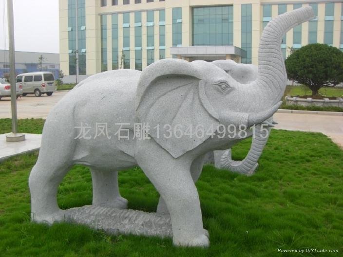 石雕大象子母象 4