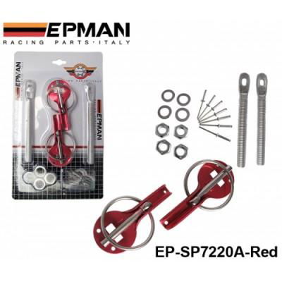 EPMAN  Racing Hood Bonnet Pin KitAluminium For All Cars Lock Sport New EP-SP7220 2