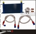 Universal 10 Rows Oil Cooler Kit M20 P1.5 3/4 16 UNF Oil Filter Fitting Adapter 