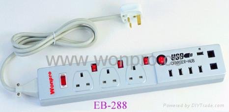 E-Bar Advanced Socket Power Strip builtin USB HUB 4