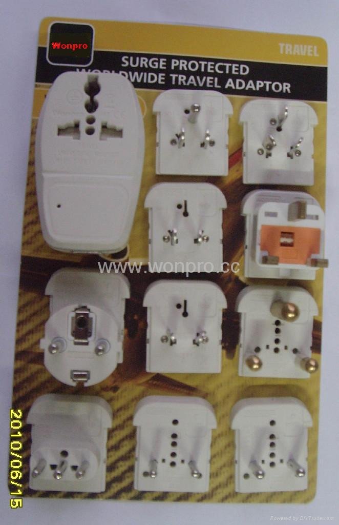 All in One Travel Adapter Kit w/  USB charger(ASTDBU-P10-PP)     2