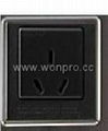 Inlay Way1 gang Euro,USA,UK, GB multi-socket in black(BSF-RGFS-BK ect.)  