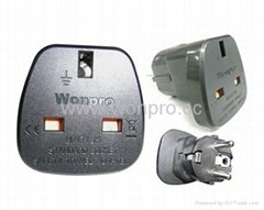 Schuko /England Grounded Plug Adapter(WAS7-9-BK/WAS9-7-BK)