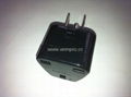 Japan US Ungrounded Plug Adapter（WA7-5-BK)