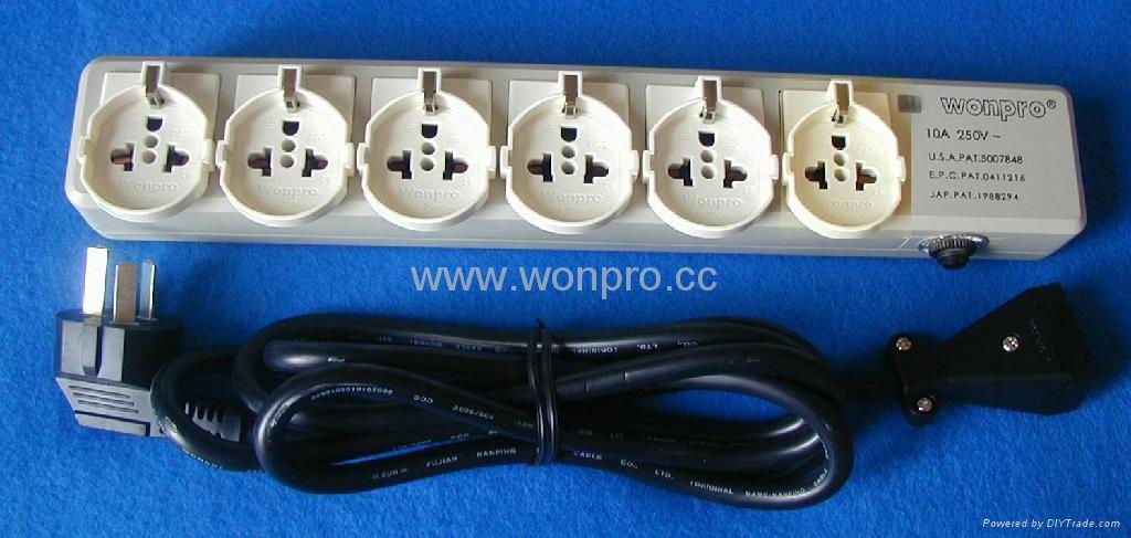3,5,6 gang Euro type universal outlet power strip