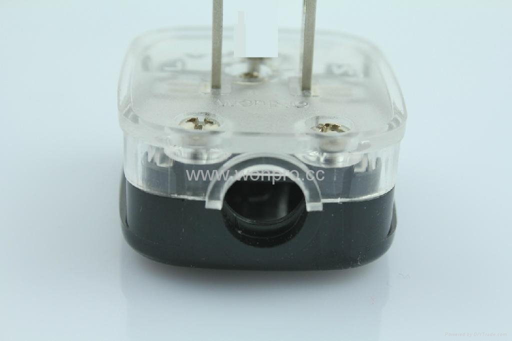 China 3C GB 2 pole Ungrouded Rewiring Plug 10A in Black(WSP-6-BK) 3