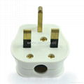 UK, Iraq Grounded Rewiring Plug with Fuse 13A250V in White(WSP-7-W)