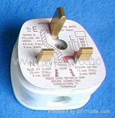 UK, Iraq Grounded Rewiring Plug with Fuse 13A250V in White(WSP-7-W) 4