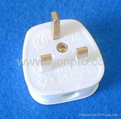 UK, Iraq Grounded Rewiring Plug with Fuse 13A250V in White(WSP-7-W) 5