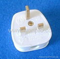 UK, Iraq Grounded Rewiring Plug with Fuse 13A250V in White(WSP-7-W)