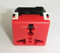 Universal receptacle module in red 2P+E(R4-R) 3