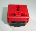 Universal receptacle module in red 2P+E(R4-R) 4