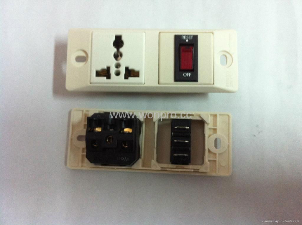 Buried type Industrial 1 gang CBS Switch+ 1gang socket(WF-9II.CBS.R4T-W) 4