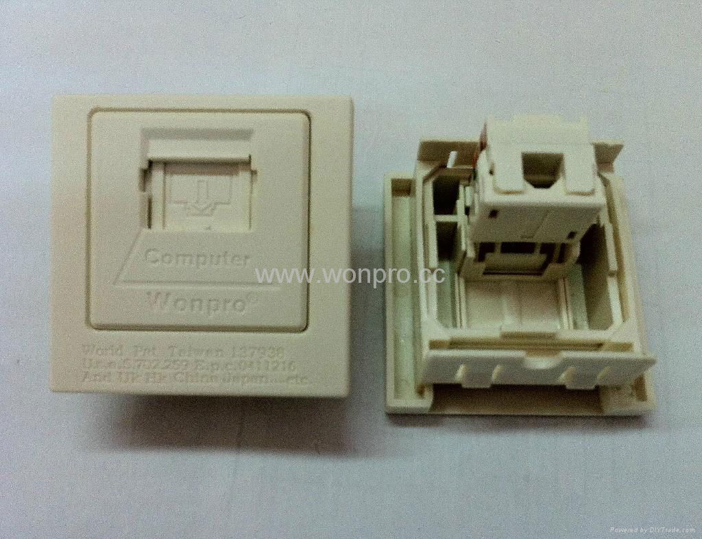 BS inlay cat5 cat5e cat6 Industrial 8 pin network jack(BSF-TE4NTS-W)