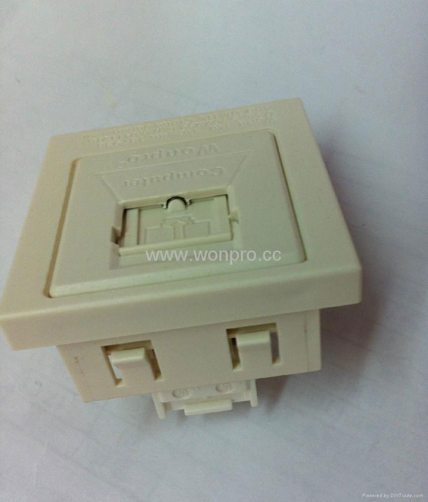 BS inlay cat5 cat5e cat6 Industrial 8 pin network jack(BSF-TE4NTS-W) 5