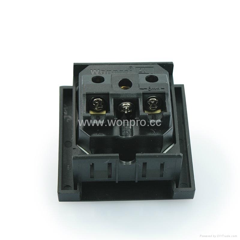 Inlay way industrial 1 gang Universal Socket in black 2P+E(BSF-R4T-BK 16/20A) 2