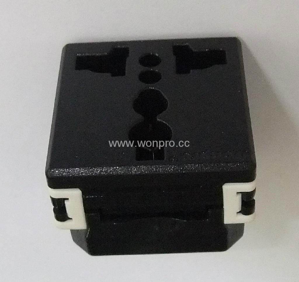Inlay way industrial 1 gang Universal Socket in black 2P+E(BSF-R4T-BK 16/20A) 4