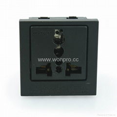 Inlay Way Universal Socket 2P+E in black(BSF-R4-BK 10A)