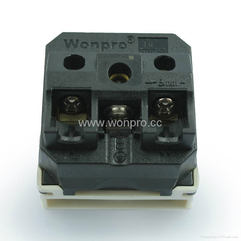 Inlay Way 1 gang Industrial USA Socket w/screw 2P+E(BSF-R5AT-W 16/20A) 4