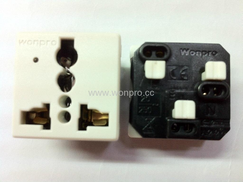 萬用多用途插座模塊帶電源指示燈2P+E(R4V-W) 5