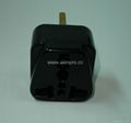 UK, Iraq  Grounded Plug Adapter in black(WA-7-BK)