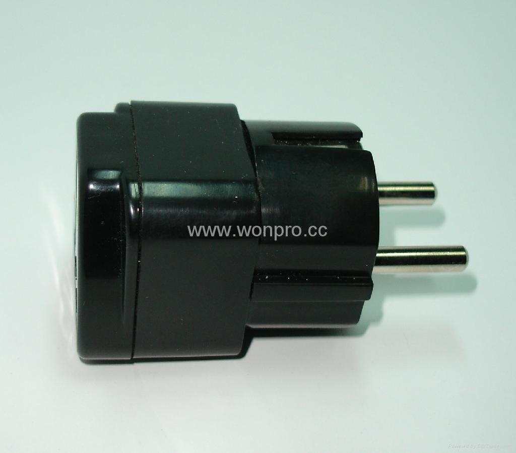 Schuko  Grounded Plug Adapter(WA-9-BK) 4
