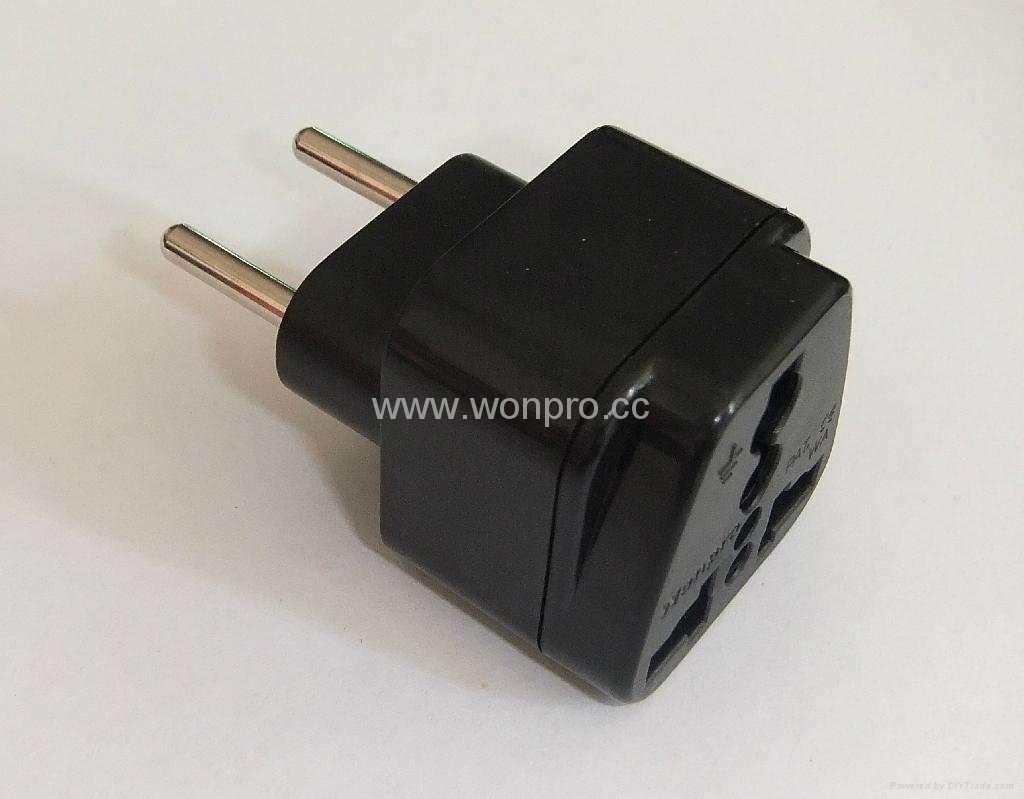 EU (European Union) Plug Adapter (Ungrounded, Inlay)(WA-9C-BK) 3