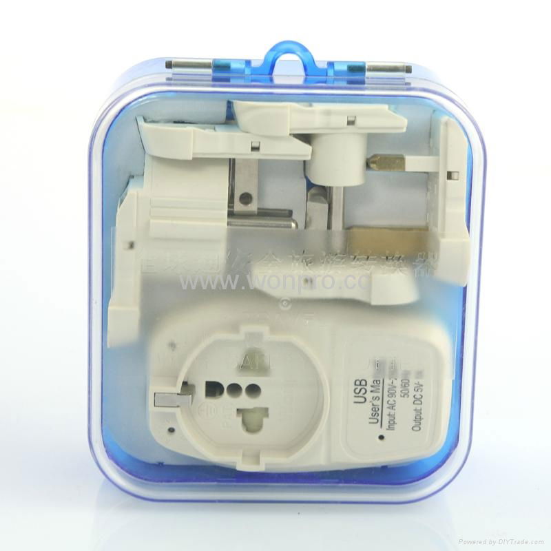 Euro type Universal Travel Adapter Kit w/ USB charger(ASTGFDBU-SBvs) 1