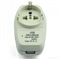 Euro type Universal Travel Adapter Kit w/USB charger(ASTGFDBU-SB) 3