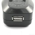 英式带保险丝旅游转换器带USB充电(WASDBUvs-7F-BK) 3