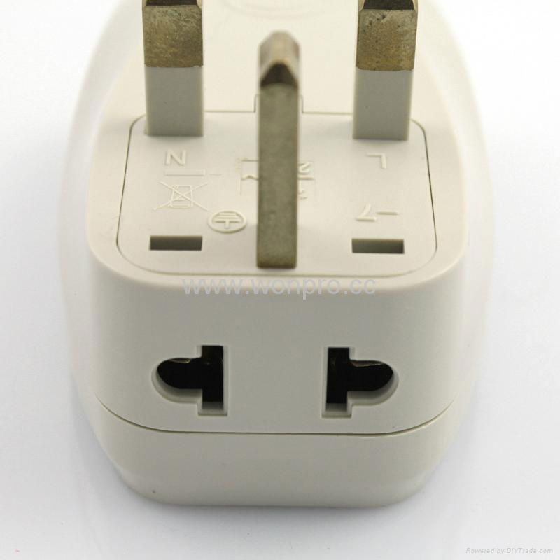 UK, Iraq Grounded Universal Travel Adapter with USB charger(WASDBUvs-7-W)  3