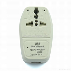 South Africa Travel Adapter with USB charger(WASDBUvs-10L-W)