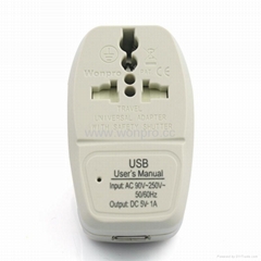 South Africa Travel Adapter with USB charger(WASDBU-10L-W)